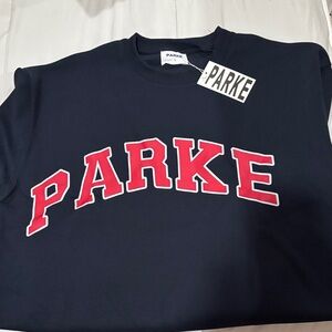 PARKE Women's Navy Sweater with Red Accents